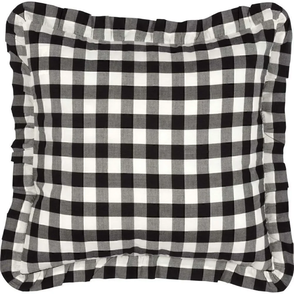 Buffalo Check Ruffled Throw Pillow 18x18